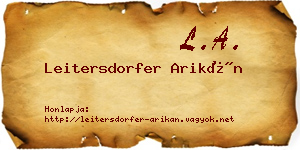 Leitersdorfer Arikán névjegykártya
